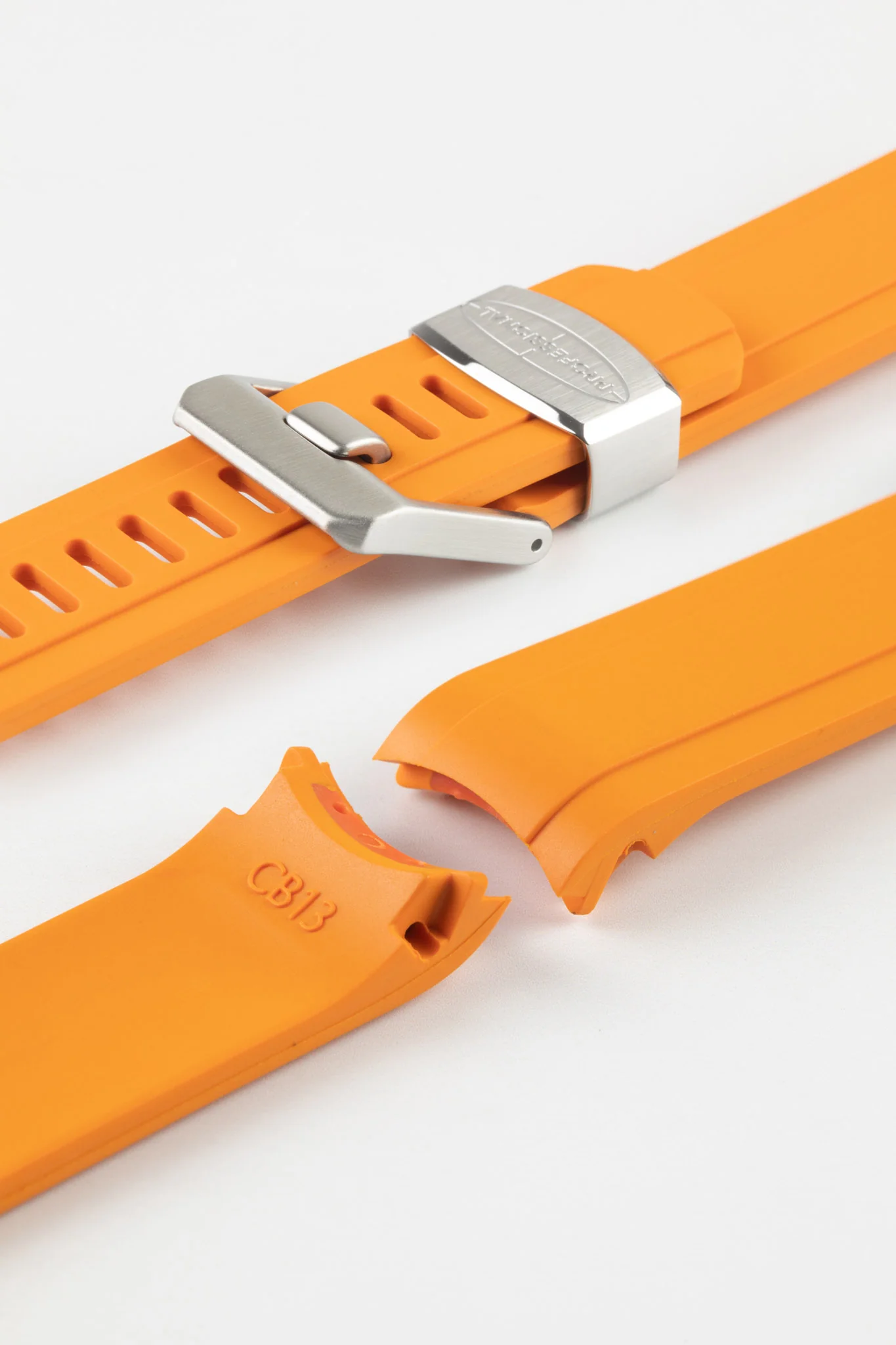 CRAFTER BLUE CB13 Rubber Watch Strap for Seiko Mini Turtle Series – ORANGE with Rubber Keepers - Image 5