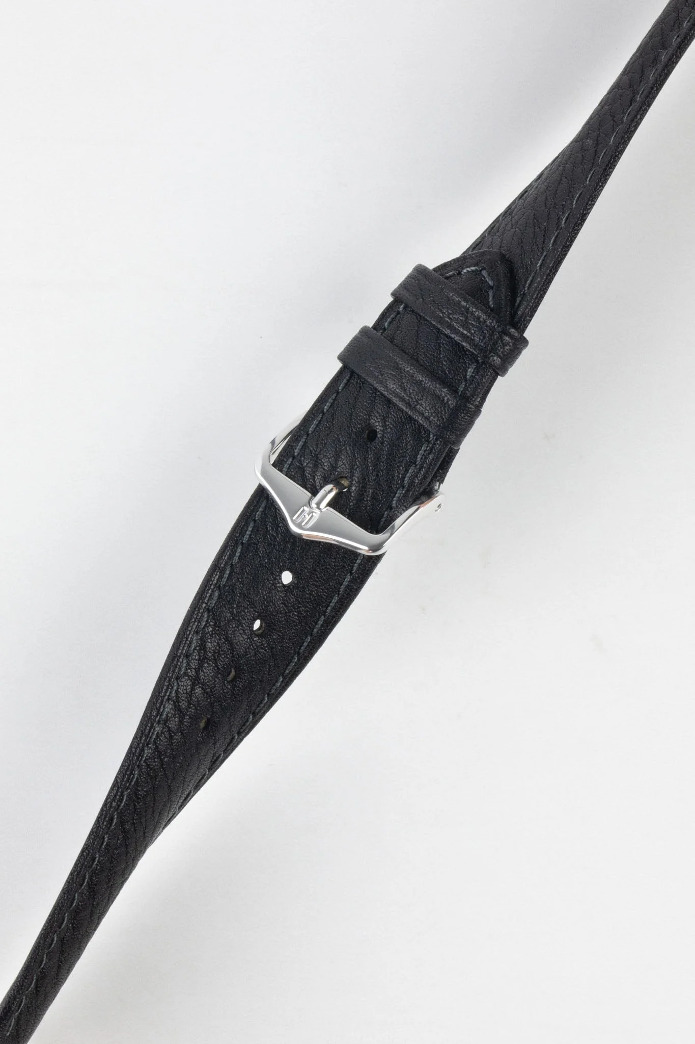 Hirsch CAMELGRAIN Open-Ended No-Allergy Leather Watch Strap in BLACK - Image 3