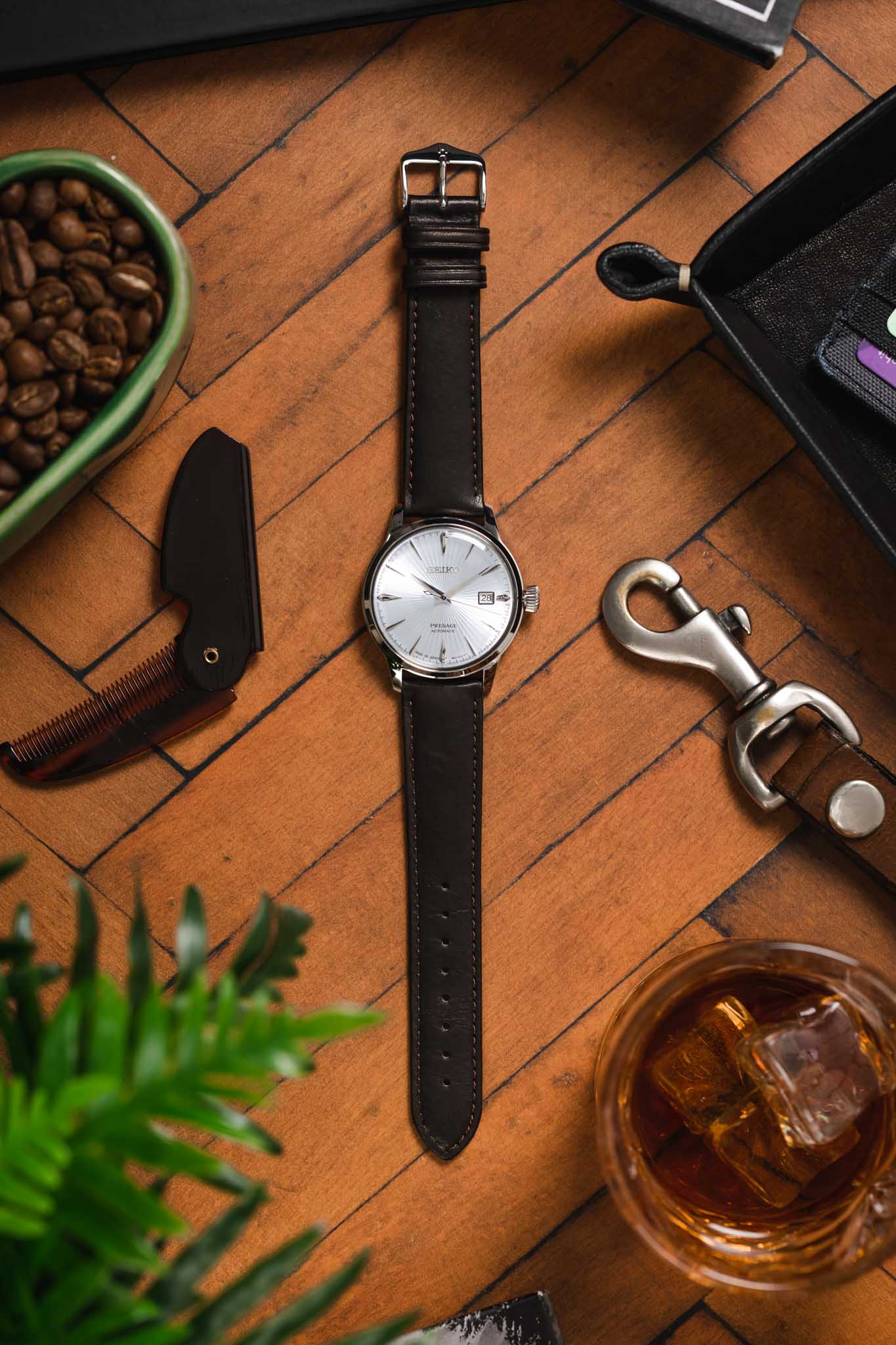 Hirsch MERINO Nappa Leather Watch Strap in BROWN - Image 6