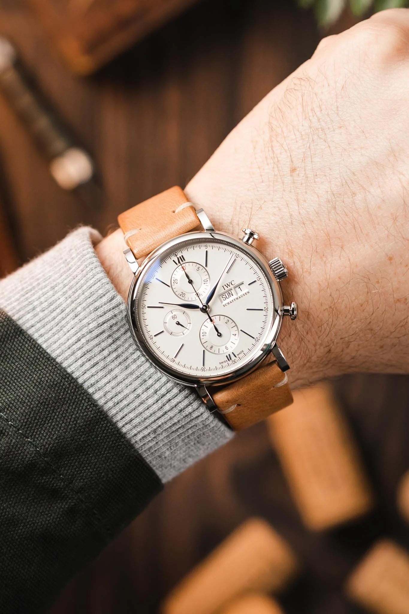 JPM Italian Vintage Leather Watch Strap in HONEY - Image 2