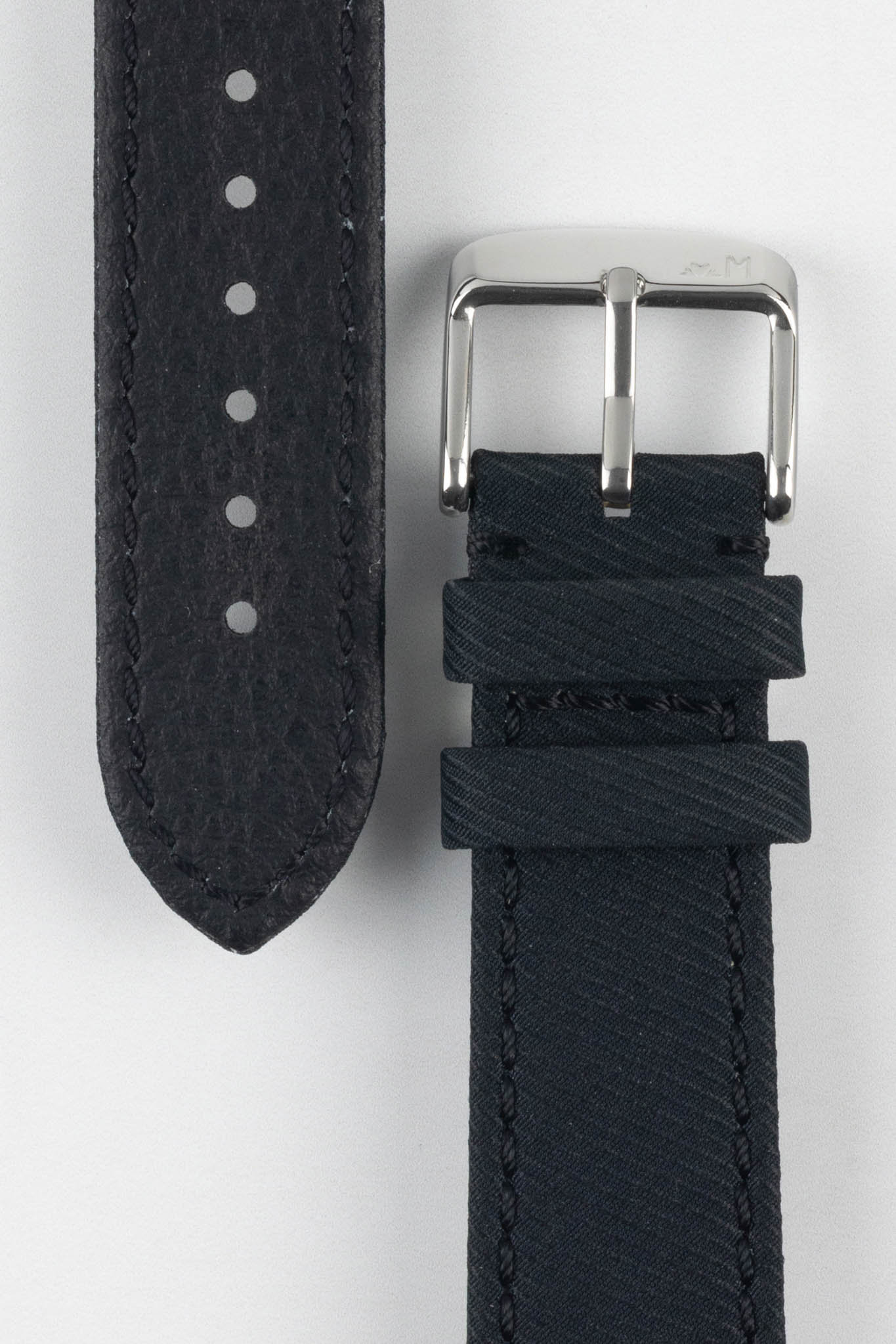 Morellato CORFĂ™ Recycled Gabardine Fabric Watch Strap in BLACK - Image 3