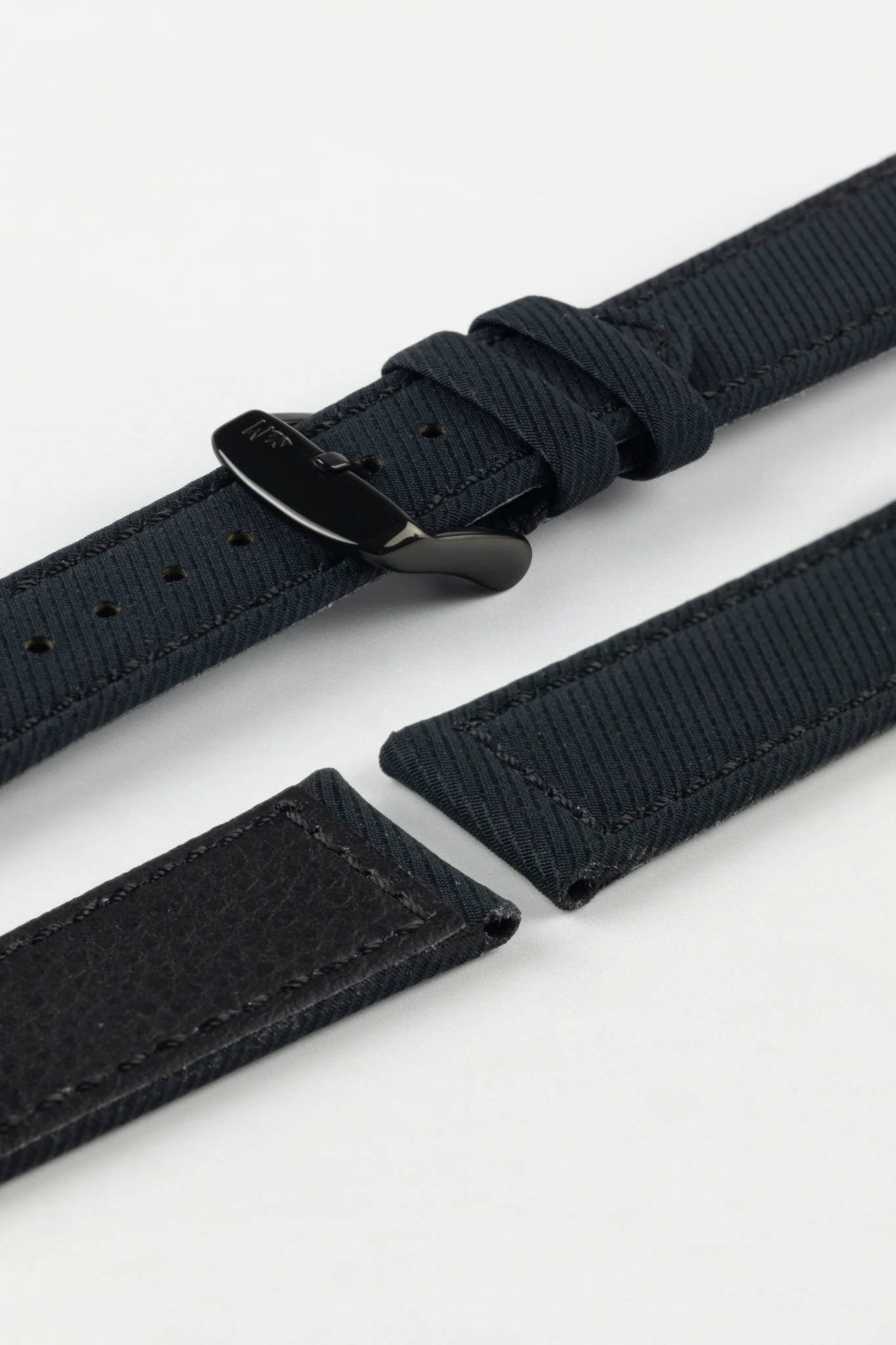 Morellato CORFĂ™ Recycled Gabardine Fabric Watch Strap in BLACK - Image 7