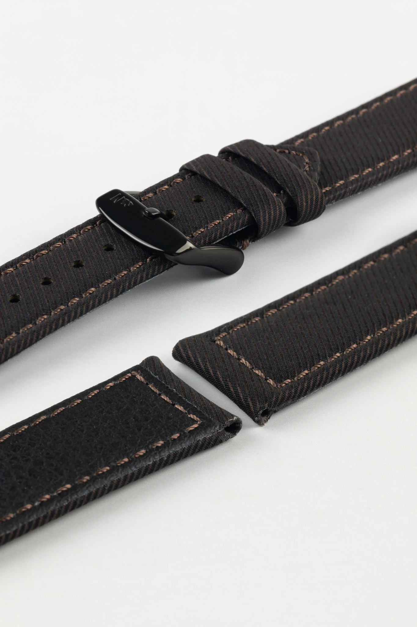 Morellato CORFĂ™ Recycled Gabardine Fabric Watch Strap in BROWN - Image 7