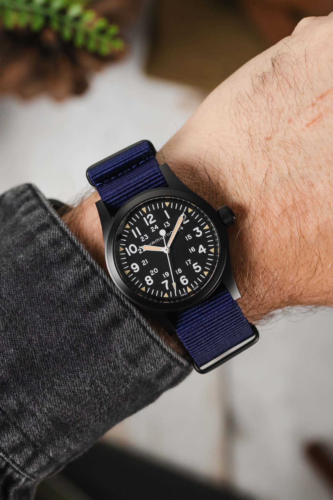 Nylon Watch Strap in BLUE with PVD Buckle and Keepers - Image 2