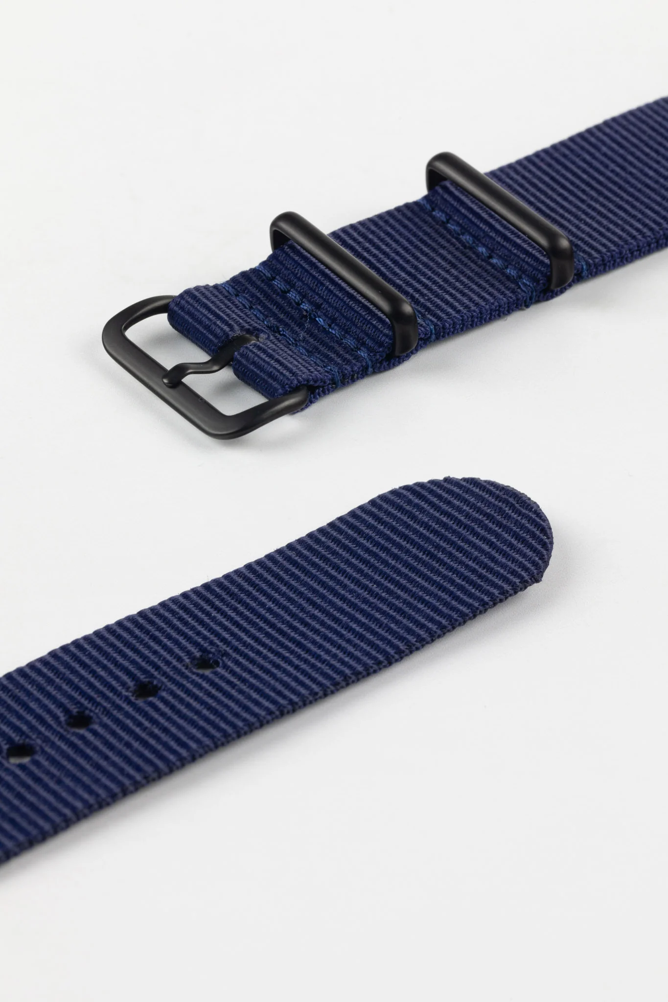 Nylon Watch Strap in BLUE with PVD Buckle and Keepers - Image 5