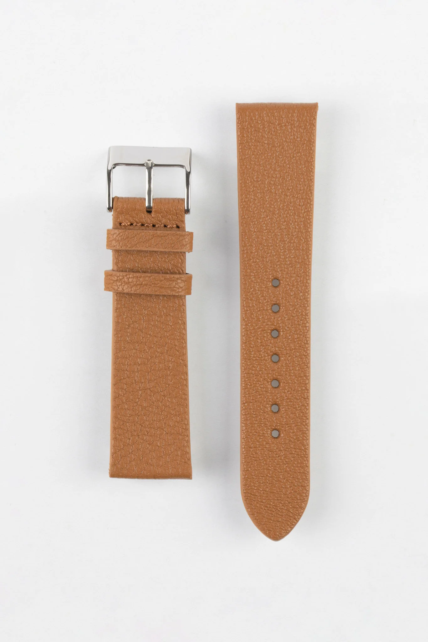 Pebro BILLY Genuine Goatskin Leather Watch Strap in MID BROWN