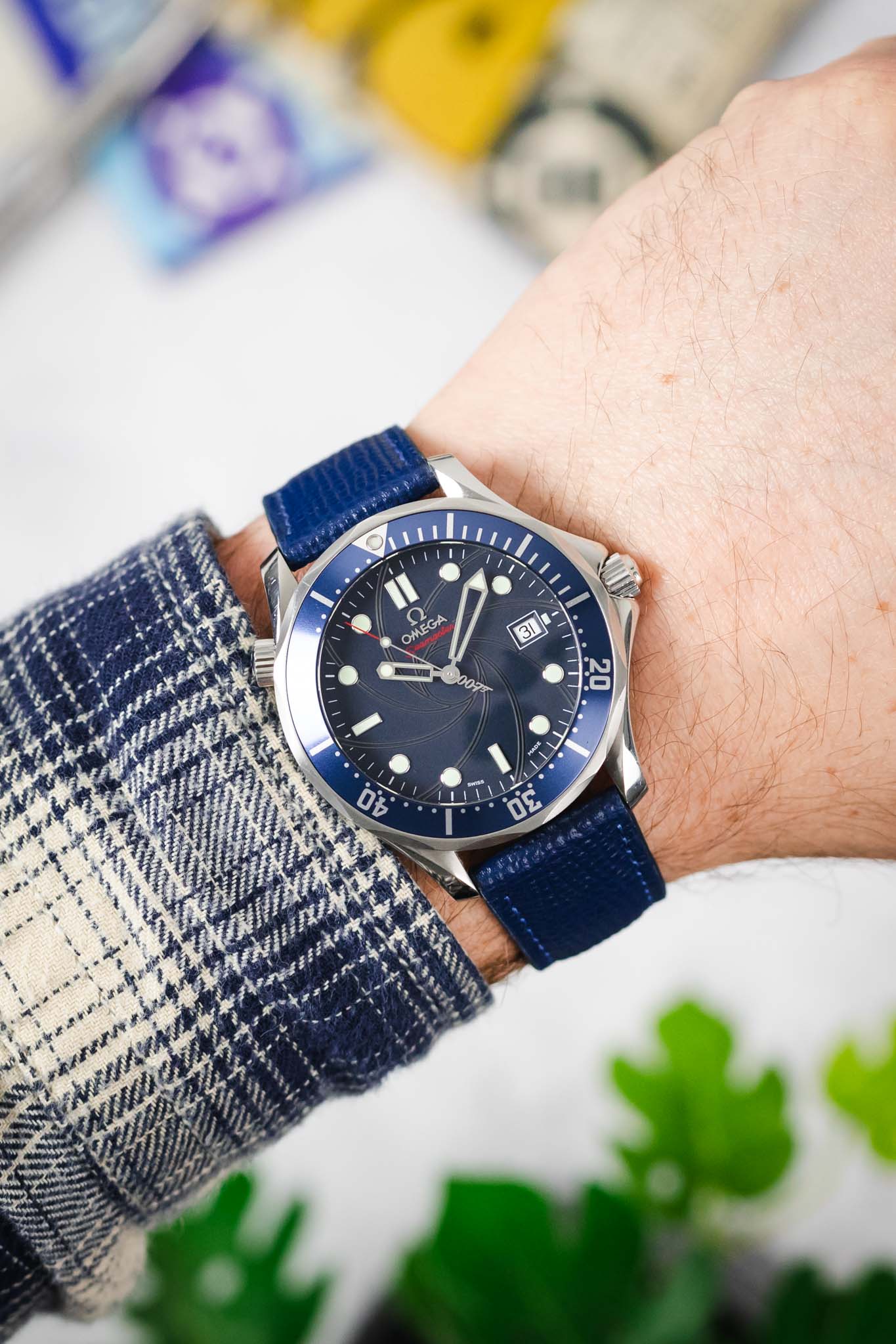 RIOS1931 FRENCH Leather Watch Strap in OCEAN BLUE - Image 2