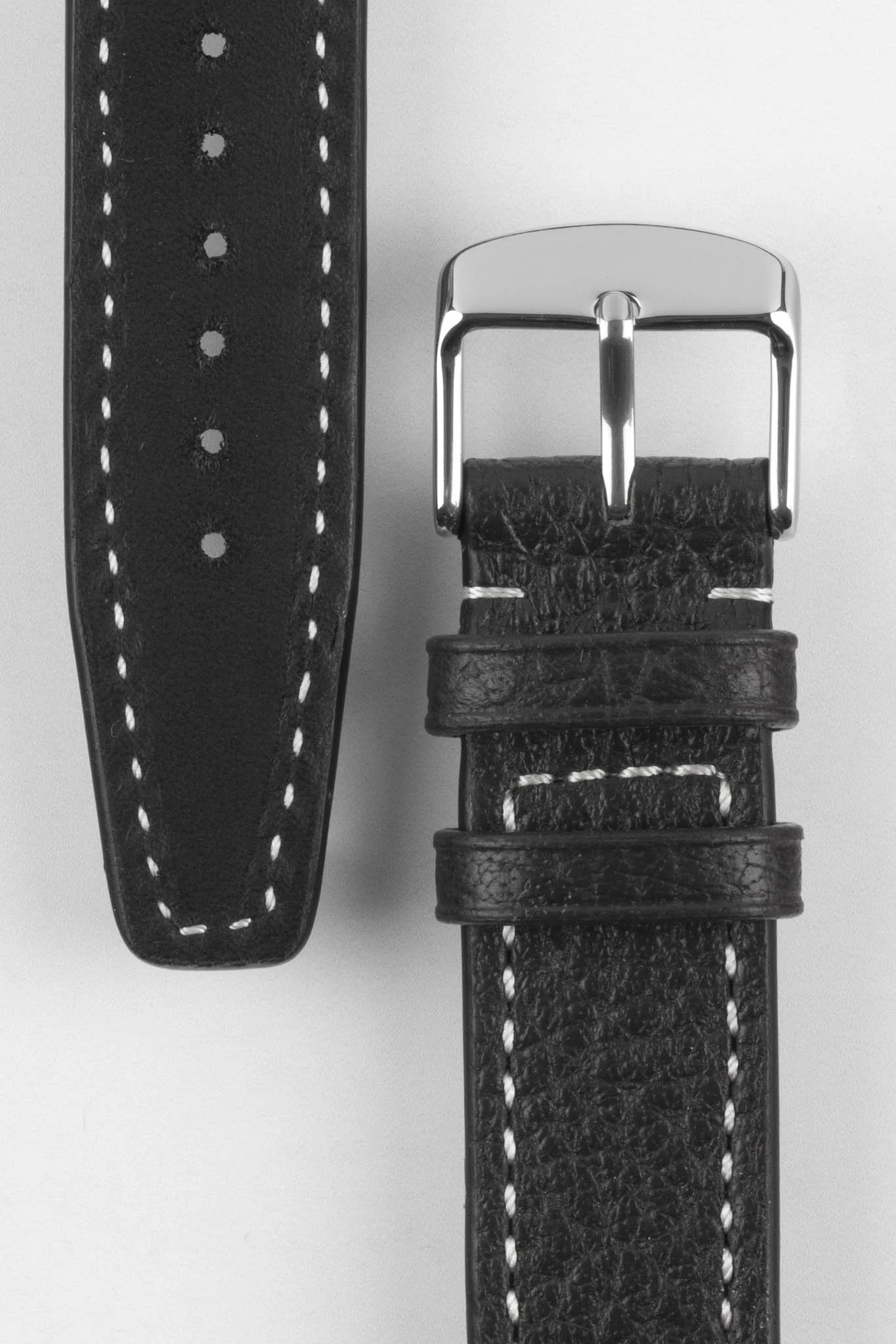 RIOS1931 TYPHOON Genuine Buffalo Leather Watch Strap in Black - Image 3