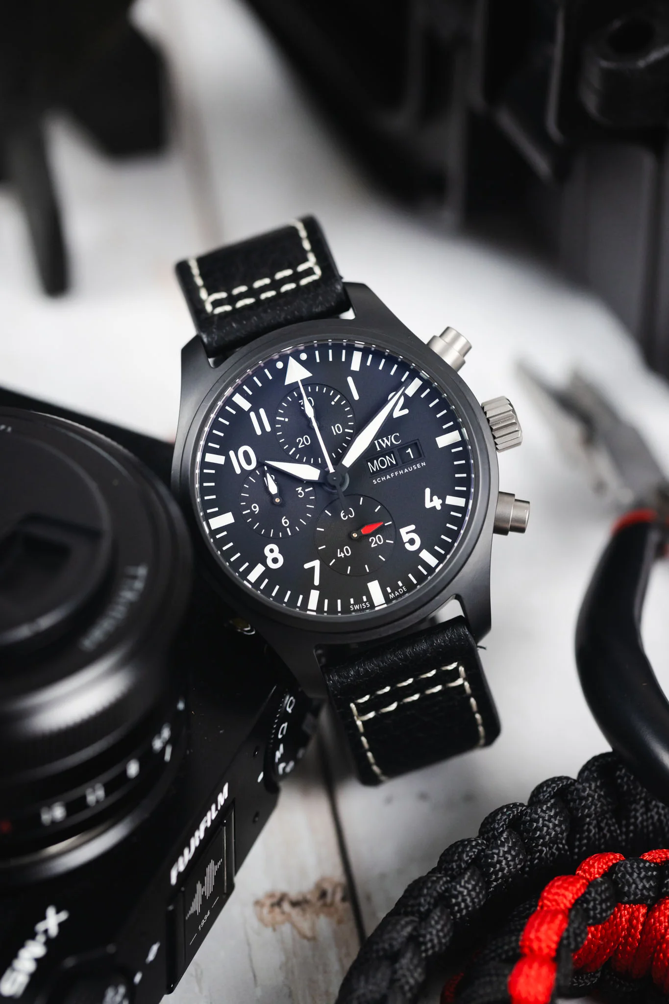 RIOS1931 TYPHOON Genuine Buffalo Leather Watch Strap in Black - Image 4