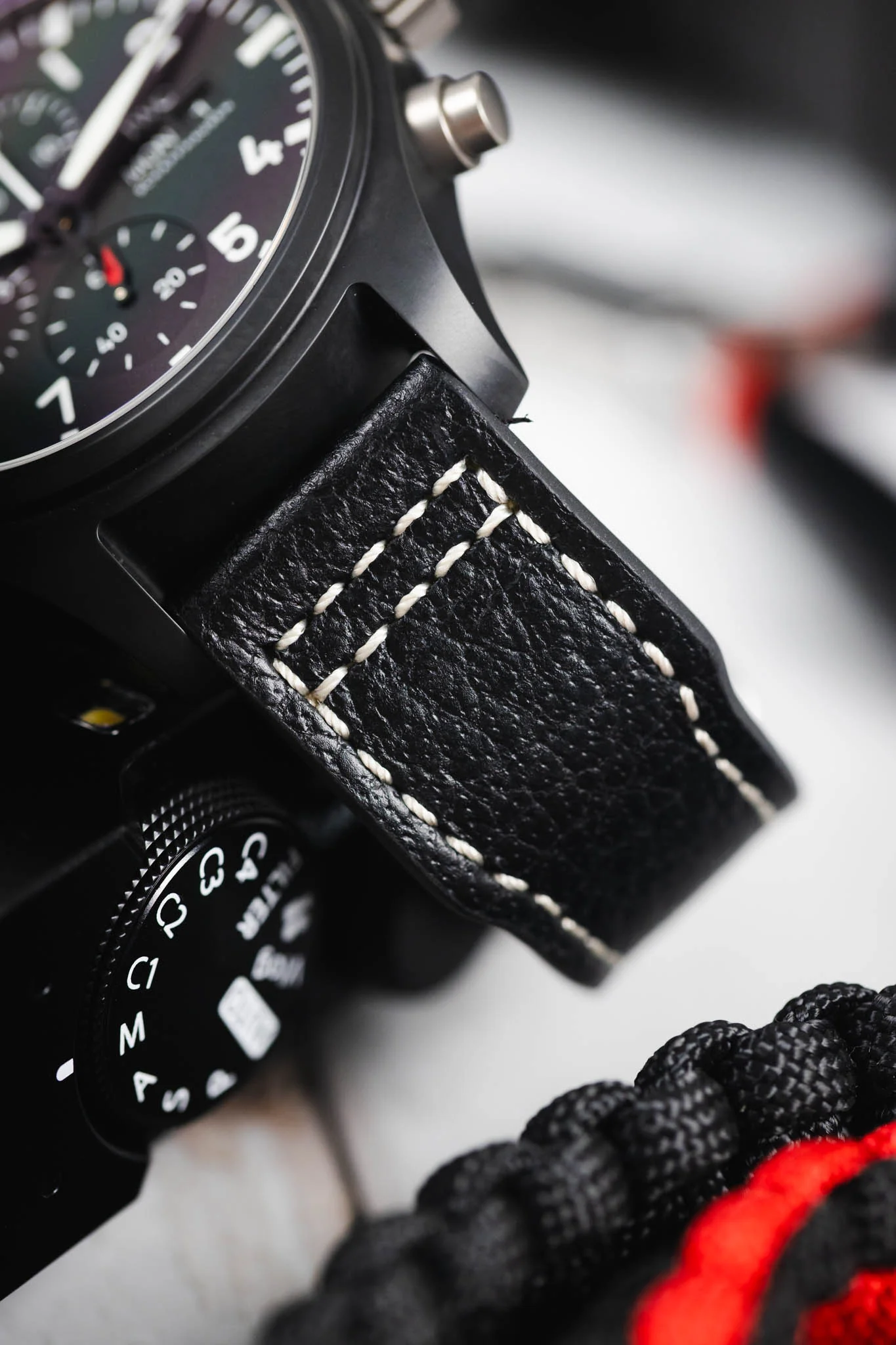 RIOS1931 TYPHOON Genuine Buffalo Leather Watch Strap in Black - Image 6
