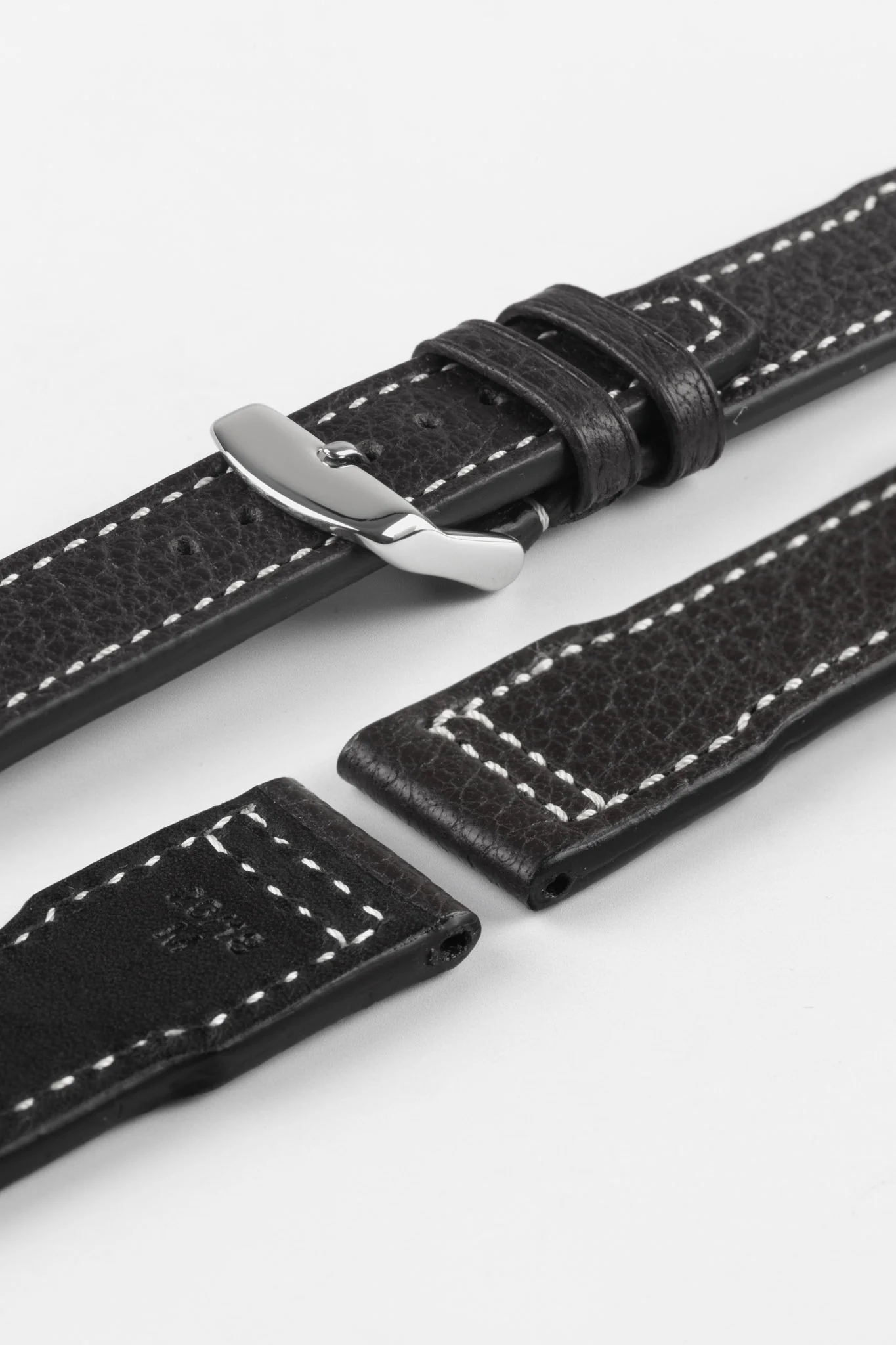 RIOS1931 TYPHOON Genuine Buffalo Leather Watch Strap in Black - Image 7