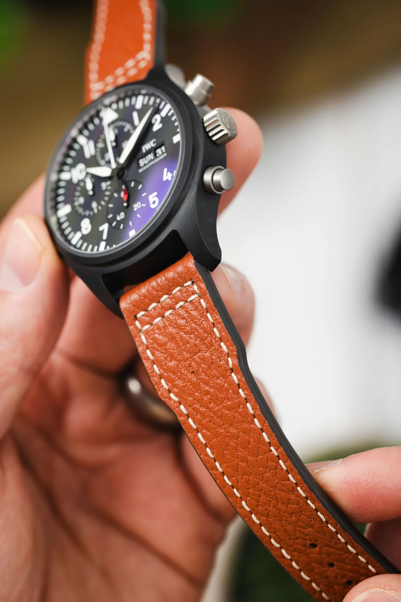 RIOS1931 TYPHOON Genuine Buffalo Leather Watch Strap in Cognac - Image 6
