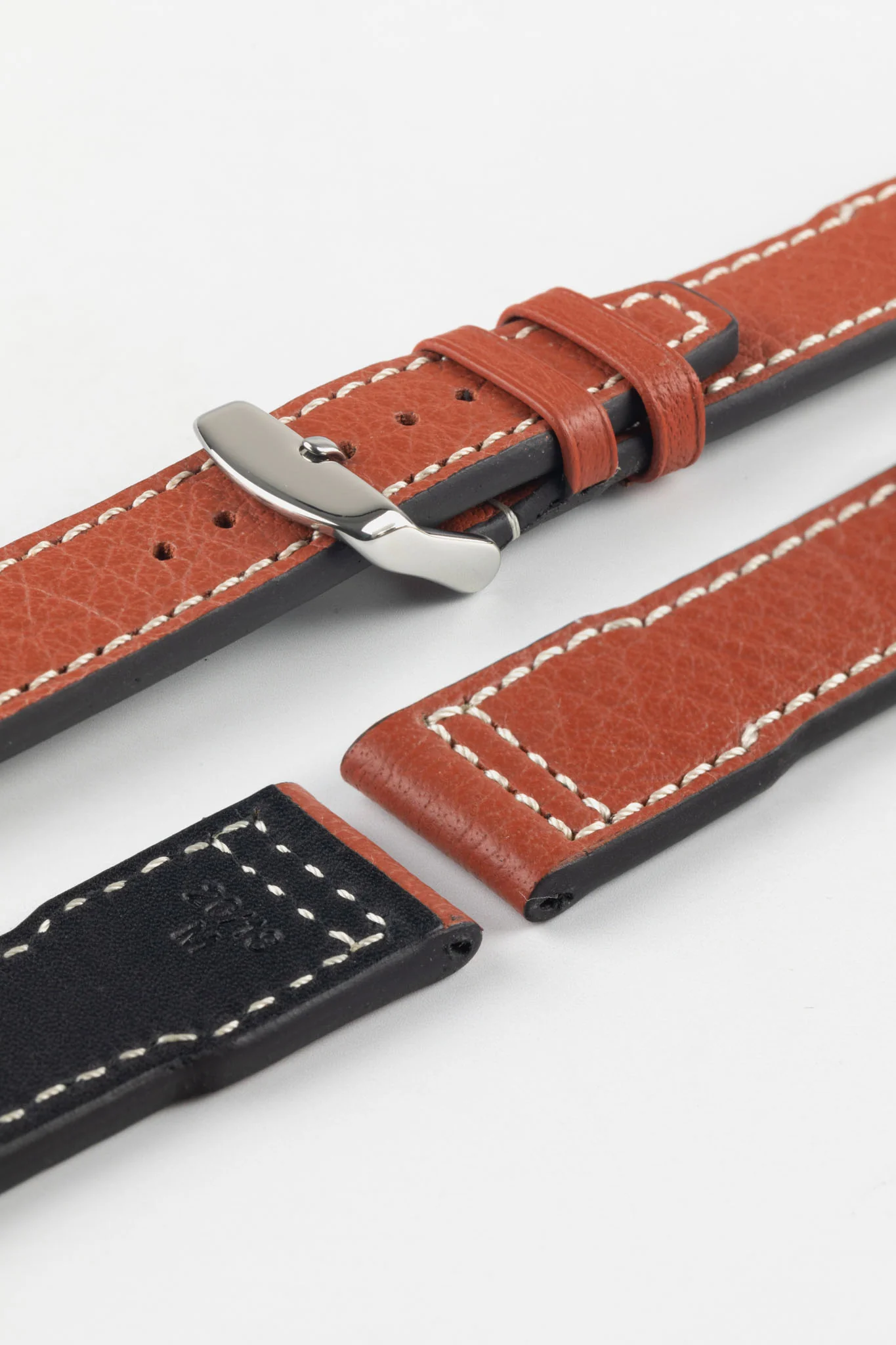 RIOS1931 TYPHOON Genuine Buffalo Leather Watch Strap in Cognac - Image 7