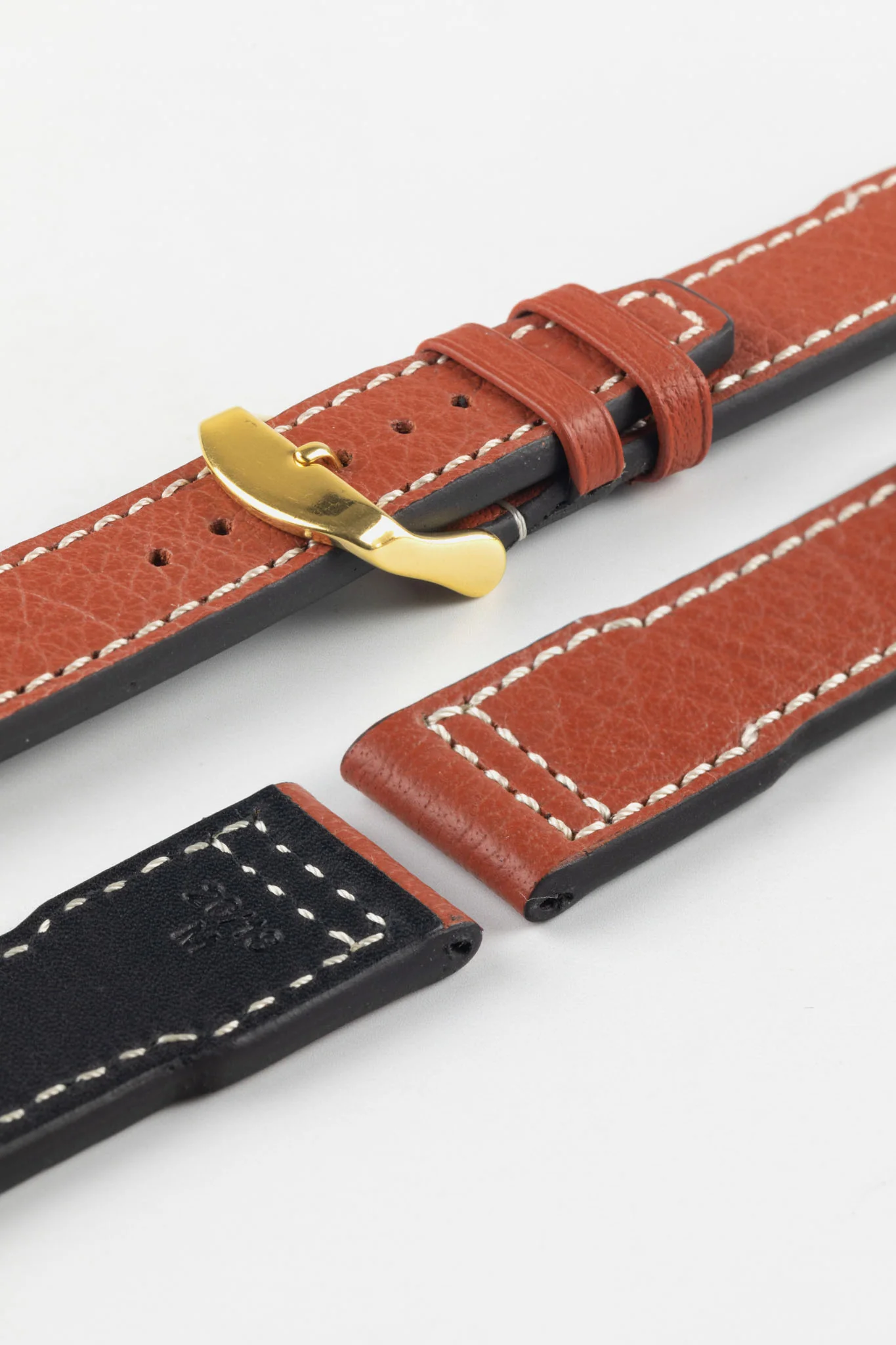 RIOS1931 TYPHOON Genuine Buffalo Leather Watch Strap in Cognac - Image 8