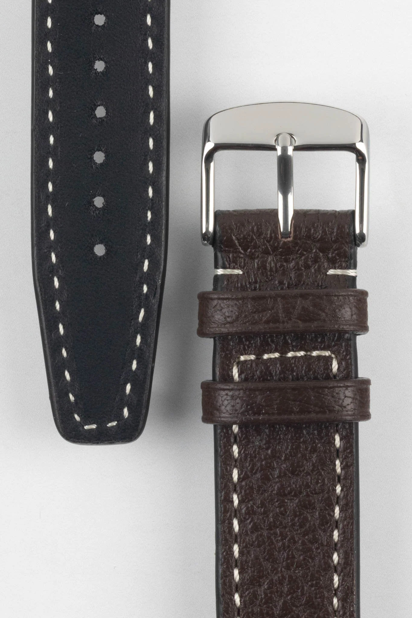 RIOS1931 TYPHOON Genuine Buffalo Leather Watch Strap in Mocha - Image 3