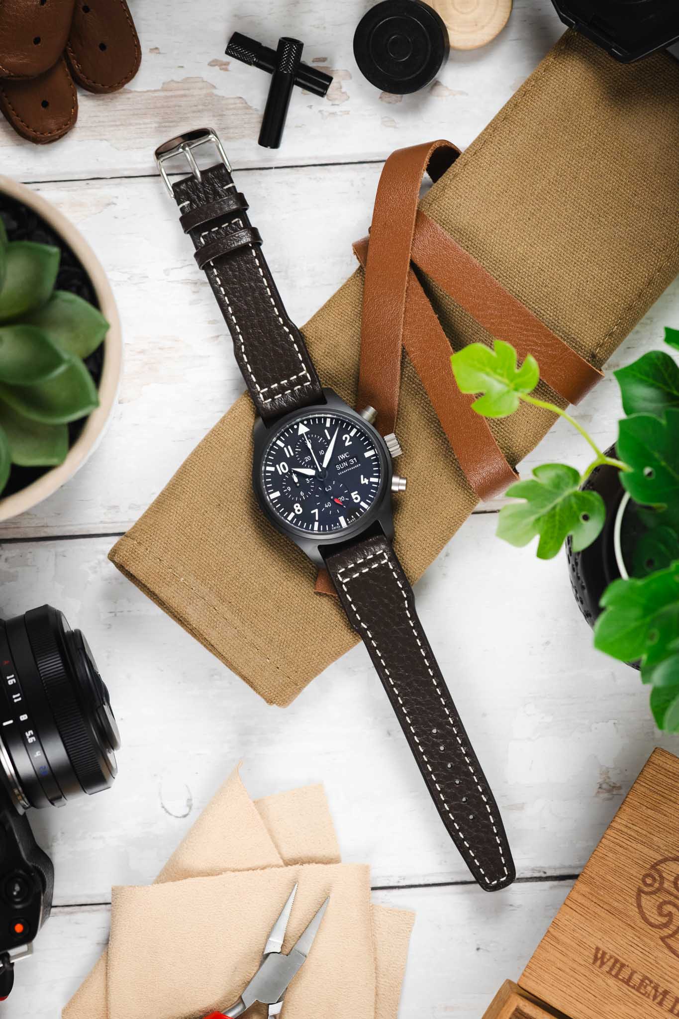 RIOS1931 TYPHOON Genuine Buffalo Leather Watch Strap in Mocha - Image 9